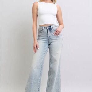 Judy Blue Light Wash Wide Leg Jeans